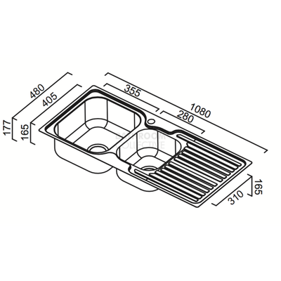 Abey Entry 1 & 3/4 Right Hand Bowl Sink Stainless Steel