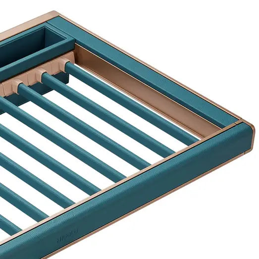 Higold B Series Pull Out Trouser and Belt Rack Holds 8 Pairs Fits 600mm Cabinet Teal with Satin Champagne - Sydney Home Centre