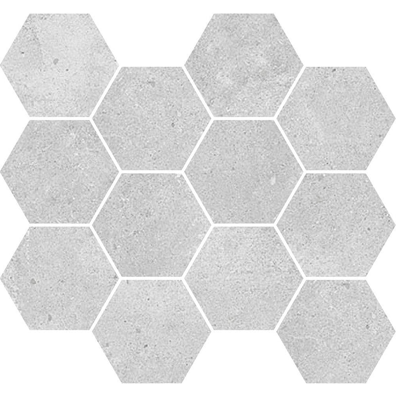 Paradigm Light Grey Hexagon Mosaic 254x317 Matte - Sydney Home Centre