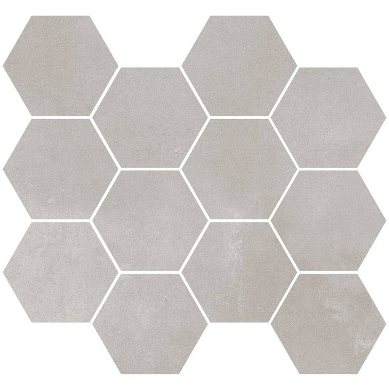 Vogue Light Grey Hexagon Mosaic 254x317 Matte - Sydney Home Centre