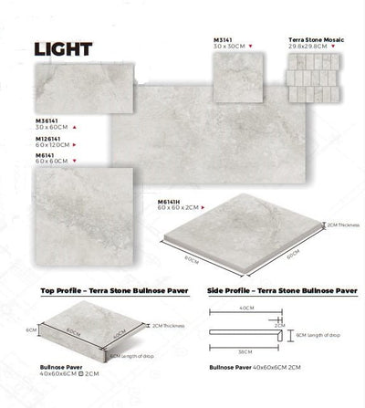 TerraStone Light 600x1200 Matte - Sydney Home Centre