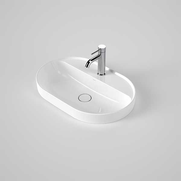 Caroma Liano II 600mm Pill Inset Basin with Tap Landing (1 Tap Hole) White - Sydney Home Centre