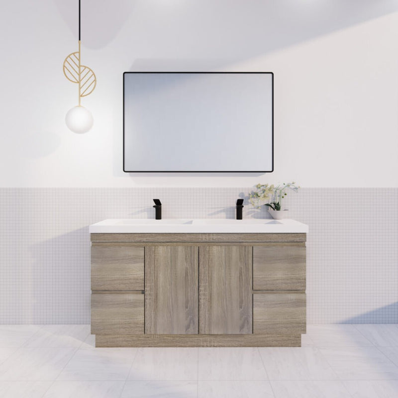 Viva ABS DFL2 1500mm Dark Oak Double Bowl With Kickboard Freestanding Vanity (Cabinet Only) - Sydney Home Centre