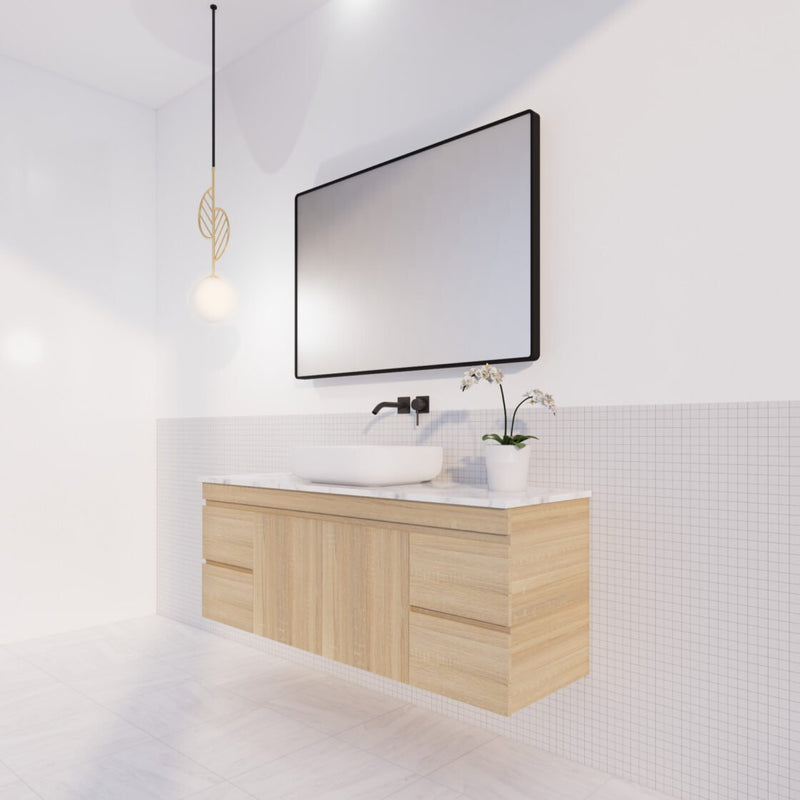 Viva ABS MF 1500mm Light Oak Single Bowl Wall Hung Vanity (Cabinet Only) - Sydney Home Centre