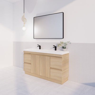 Viva ABS MFL2 1500mm Light Oak Double Bowl With Kickboard Freestanding Vanity (Cabinet Only) - Sydney Home Centre