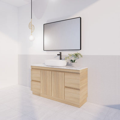 Viva ABS MFL2 1500mm Light Oak Single Bowl With Kickboard Freestanding Vanity (Cabinet Only) - Sydney Home Centre