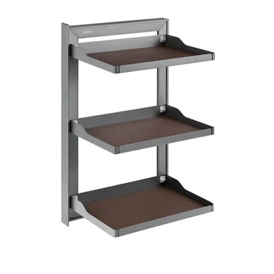 Higold A Series Slide Out Wardrobe Storage Baskets 3-Tier Left Side Mount Natural with Grey - Sydney Home Centre