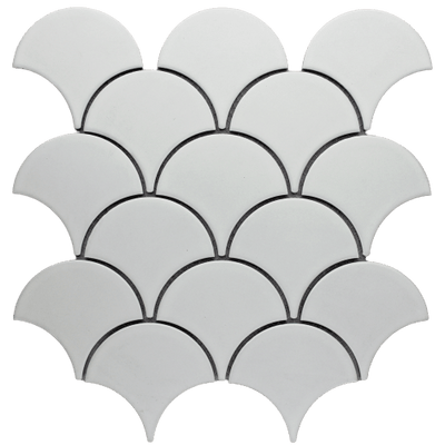 White Matte Glazed Porcelain Fishscale - Sydney Home Centre