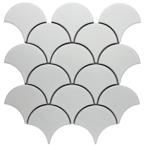 White Matte Glazed Porcelain Fishscale - Sydney Home Centre