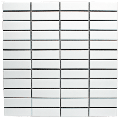 White Matte Porcelain Glazed 23x73mm Rectangle - Sydney Home Centre