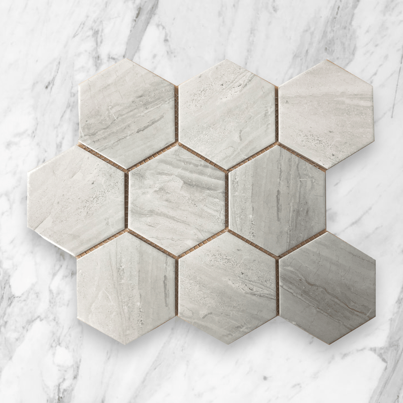 Wooden Grey Matte Porcelain Glazed 95x110mm Hexagon - Sydney Home Centre