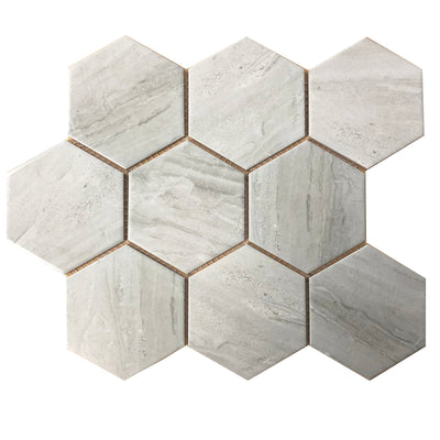 Wooden Grey Matte Porcelain Glazed 95x110mm Hexagon - Sydney Home Centre