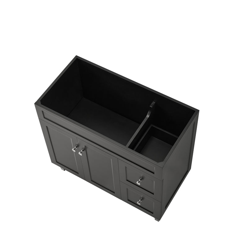 Ceto Harrington 900mm Right Hand Drawer Freestanding Vanity Matte Black (Marble Stone Top) - Sydney Home Centre