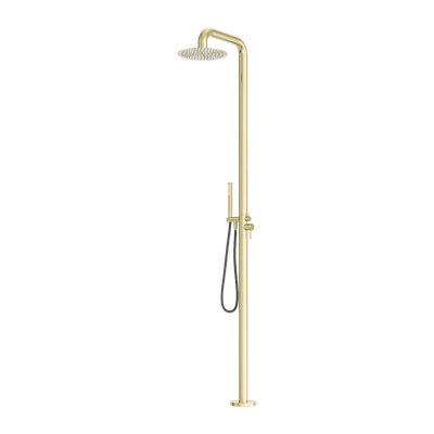 Zen SS316L Outdoor Freestanding Shower Column Brushed Gold - Sydney Home Centre