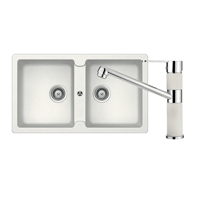 Schock Typos Double Bowl & 400456B Kitchen Mixer Alpina