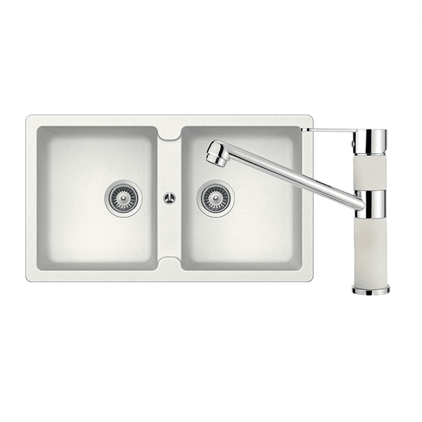 Schock Typos Double Bowl & 400456B Kitchen Mixer Alpina