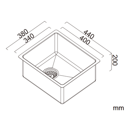 Abey Alfresco 340 Single Bowl Sink Stainless Steel - Sydney Home Centre