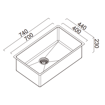 Abey Alfresco 700 Large Bowl Sink Stainless Steel - Sydney Home Centre