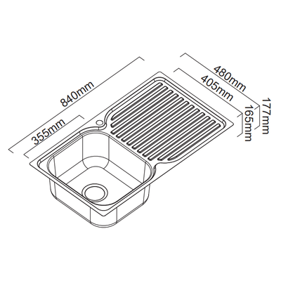 Abey Entry Left Side Single Bowl Sink Stainless Steel - Sydney Home Centre