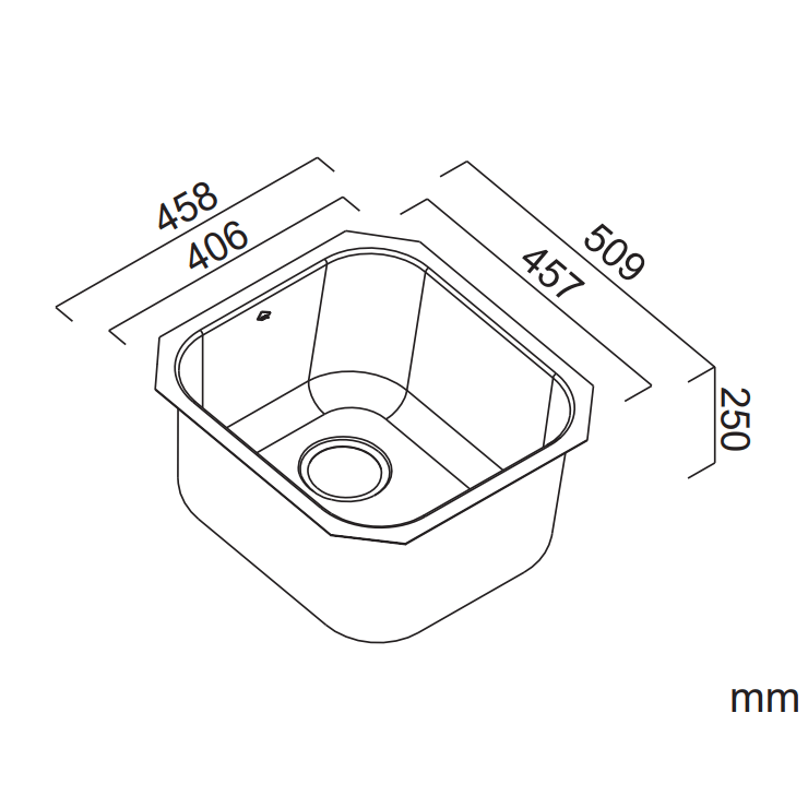 Abey Leichardt Undermount Skinny Sink With Overflow Stainless Steel - Sydney Home Centre