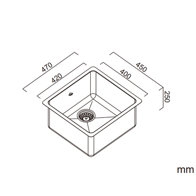 Abey LT120 45 Litre Single Bowl Sink Stainless Steel - Sydney Home Centre