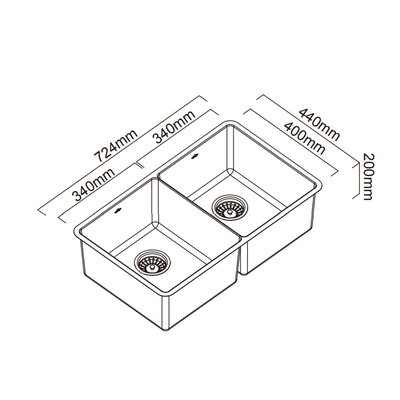 Abey Lucia Double Bowl Sink Stainless Steel - Sydney Home Centre