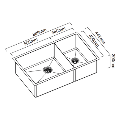 Abey Piazza 1 & 3/4 Square Bowl Sink Stainless Steel - Sydney Home Centre