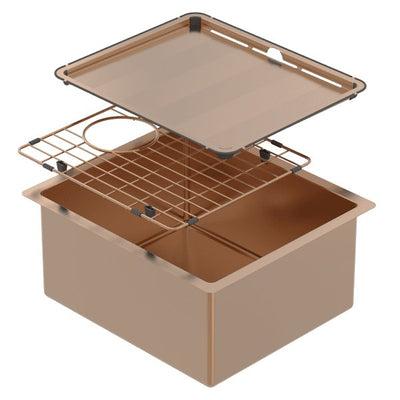 Abey Piazza 340 Square Bowl Sink Artisan Copper - Sydney Home Centre