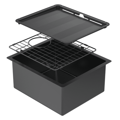 Abey Piazza 340 Square Bowl Sink Black Pearl - Sydney Home Centre