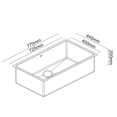 Abey Piazza 720 Square Single Bowl Sink Stainless Steel - Sydney Home Centre