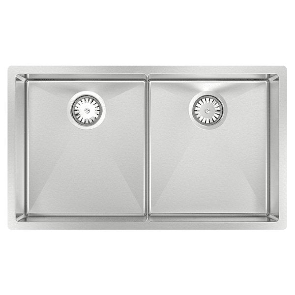 Abey Piazza Double Square Bowl Sink Stainless Steel - Sydney Home Centre