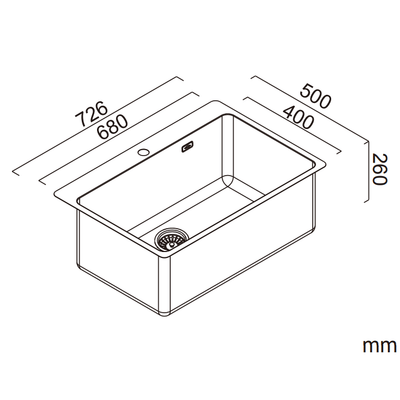 Abey The Latrobe LT70 Sink Stainless Steel With Bypass And Overflow Stainless Steel - Sydney Home Centre