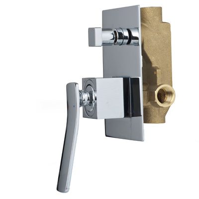 Aguzzo Cortina Wall Mounted Bath & Shower Mixer With Diverter Chrome - Sydney Home Centre