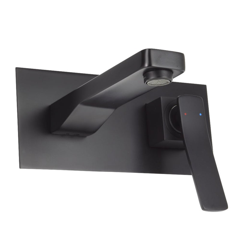 Aguzzo Cortina Wall Mounted Single Lever Mixer With Spout Matte Black - Sydney Home Centre