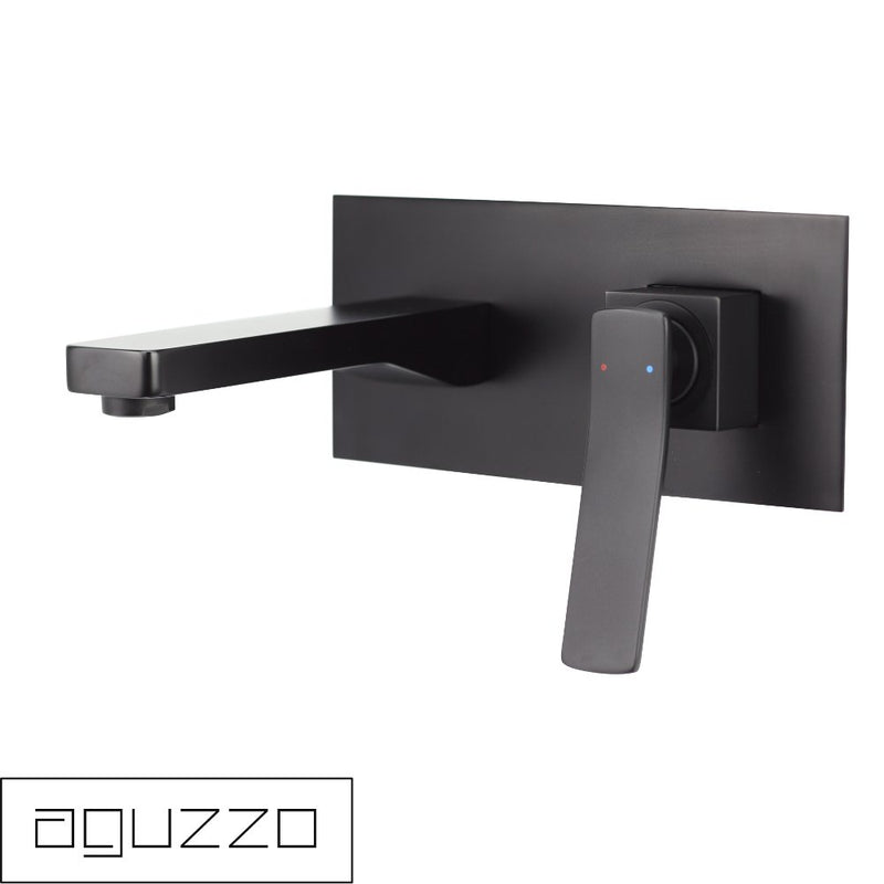 Aguzzo Cortina Wall Mounted Single Lever Mixer With Spout Matte Black - Sydney Home Centre