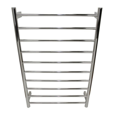 Aguzzo EZY FIT 600mm x 920mm Round Tube Dual Wired Heated Towel Rail Brushed Nickel - Sydney Home Centre