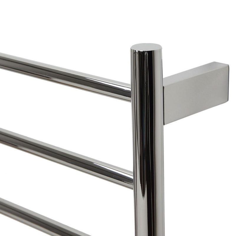Aguzzo EZY FIT 600mm x 920mm Round Tube Dual Wired Heated Towel Rail Polished Stainless Steel - Sydney Home Centre