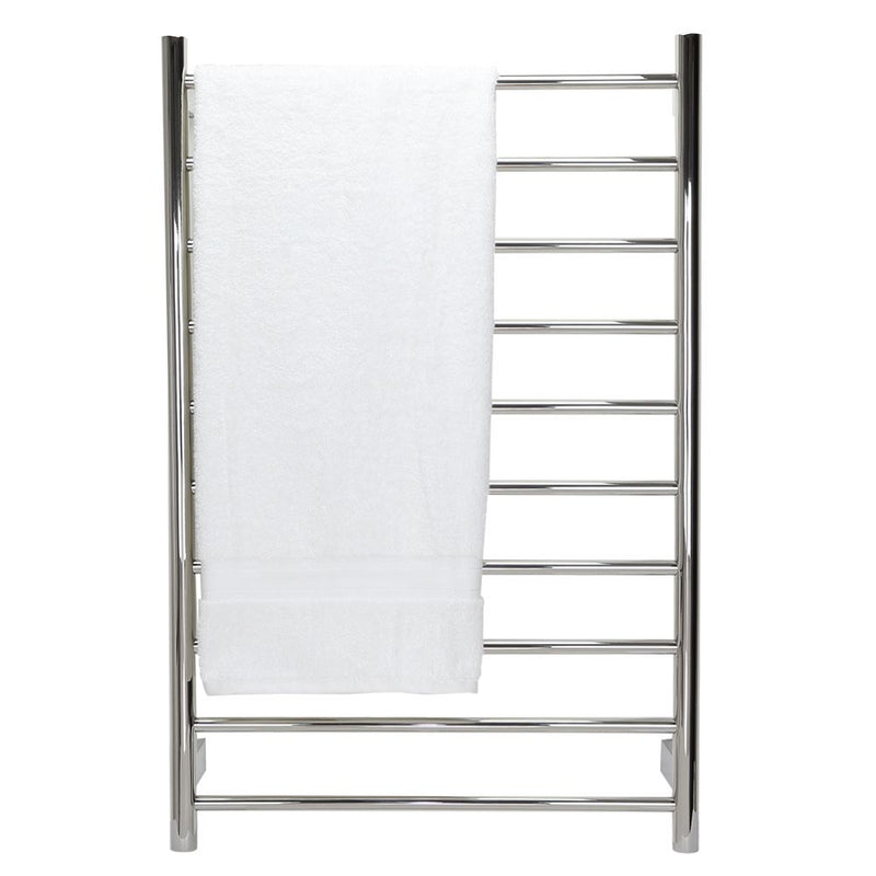 Aguzzo EZY FIT 600mm x 920mm Round Tube Dual Wired Heated Towel Rail Polished Stainless Steel - Sydney Home Centre