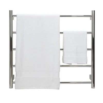 Aguzzo EZY FIT 750mm x 700mm Round Tube Dual Wired Heated Towel Rail Brushed Nickel - Sydney Home Centre