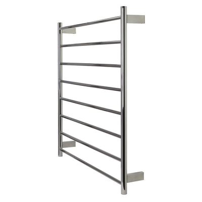 Aguzzo EZY FIT 900mm x 920mm Round Tube Dual Wired Heated Towel Rail Brushed Nickel - Sydney Home Centre