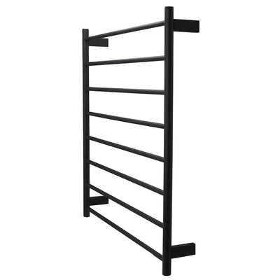 Aguzzo EZY FIT 900mm x 920mm Round Tube Dual Wired Heated Towel Rail Matte Black - Sydney Home Centre