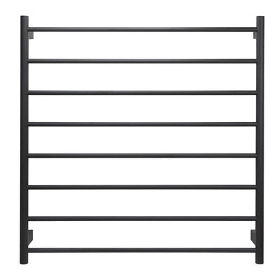 Aguzzo EZY FIT 900mm x 920mm Round Tube Dual Wired Heated Towel Rail Matte Black - Sydney Home Centre