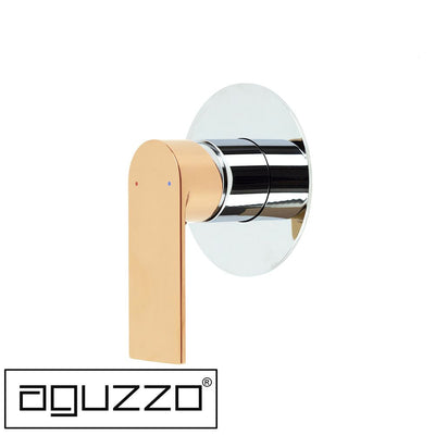 Aguzzo Prato Wall Mounted Bath & Shower Mixer Luxury Chrome & Rose Gold - Sydney Home Centre