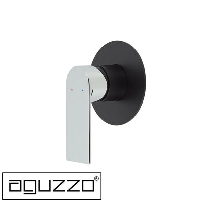 Aguzzo Prato Wall Mounted Bath & Shower Mixer Luxury Matte Black & Chrome - Sydney Home Centre