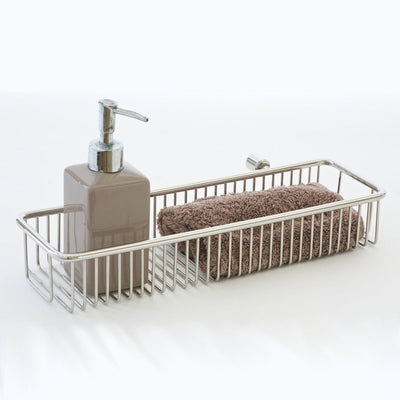 Aguzzo Stainless Steel Bathroom Wall Basket Luxury Chrome - Sydney Home Centre