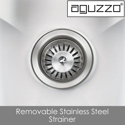 Aguzzo Stainless Steel Top/Under Mount 250mm Half Bowl Kitchen & Laundry Sink Brushed Satin - Sydney Home Centre