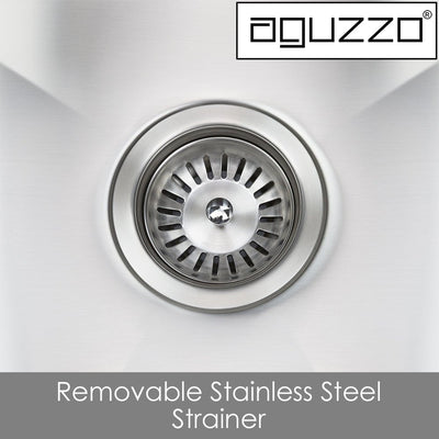 Aguzzo Stainless Steel Top/Under Mount 390mm Single Bowl Kitchen & Laundry Sink Brushed Satin - Sydney Home Centre