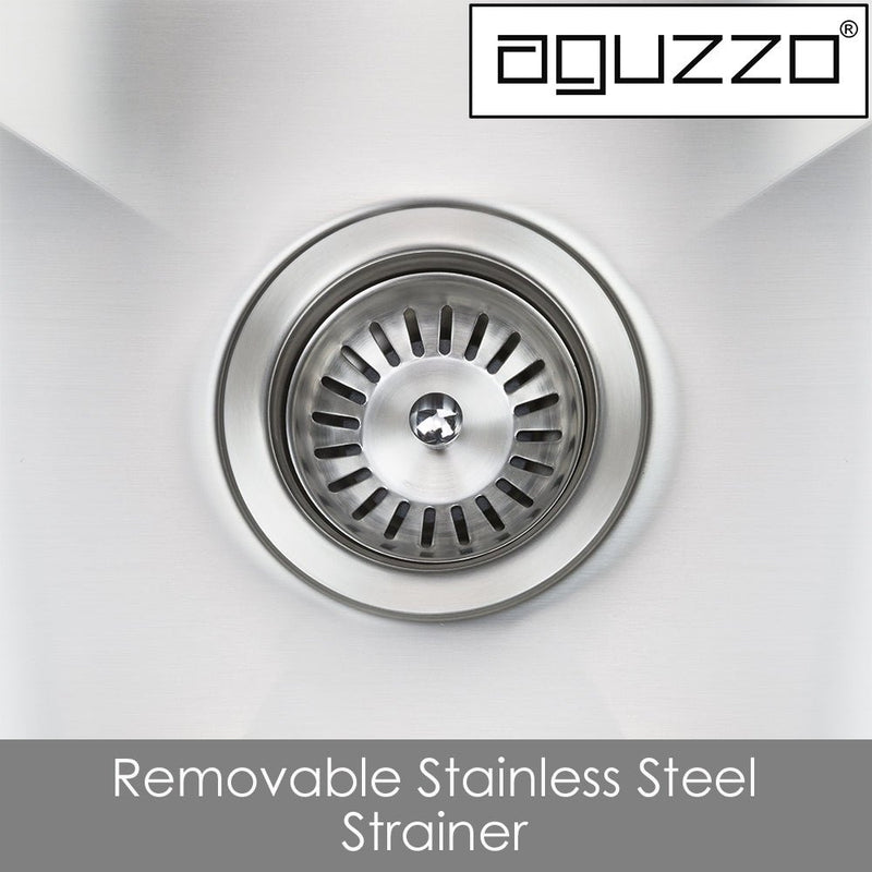 Aguzzo Stainless Steel Top/Under Mount 500mm Single Bowl Kitchen & Laundry Sink Brushed Satin - Sydney Home Centre