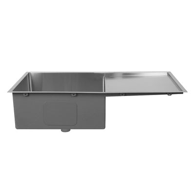 Aguzzo Stainless Steel Top/Under Mount 960mm Single Bowl With Drainer Kitchen Sink Brushed Satin - Sydney Home Centre