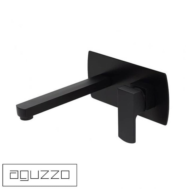 Aguzzo Terrus Wall Mounted Single Lever Mixer & Spout Matte Black - Sydney Home Centre